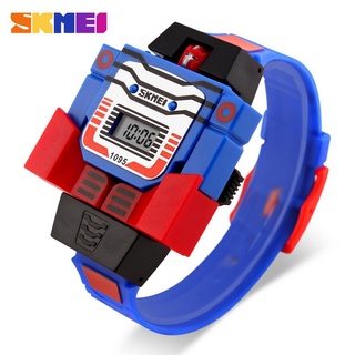 SKMEI Kids Watches LED Digital Children Cartoon Sports Watches Robot Transformation Toys Boys Wristw (1)