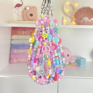 Beaded Phone Charms / Straps — beads y2k pastel aesthetic customized beaded phone strap charm