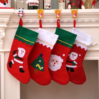 sansan-Christmas socks with design 1 pc 40*20cm Christmas decorations Christmas stockings gift socks