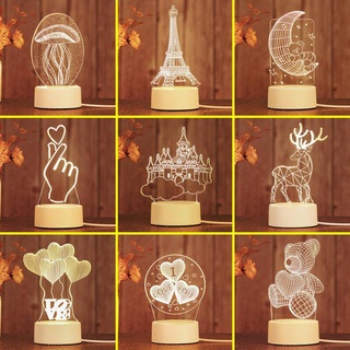 3D LED Night Lights Illusion Touch Night Light Novelty LED Table Lamp For Gift