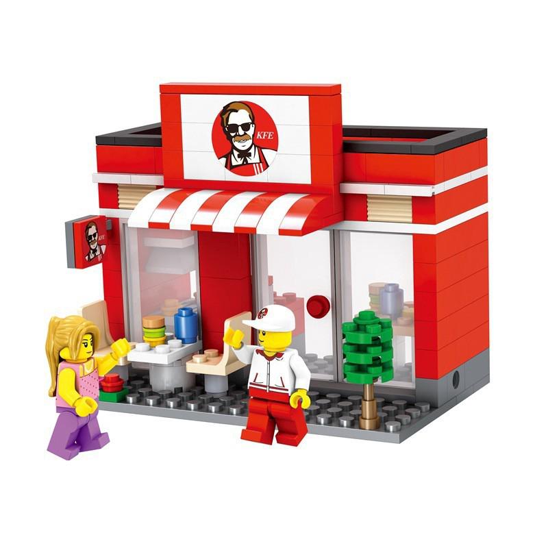 LEGO Mini Street with people Building Block Lego Style KFC McDonald (2)