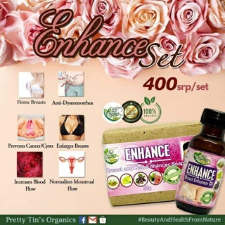 Breast Care✙♚ENHANCE SET Breast Enlarger Oil & Soap by Pretty Tins Organic