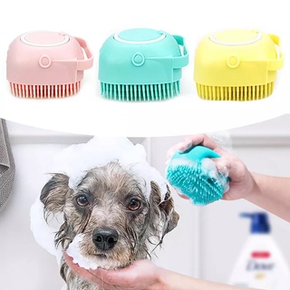 Pet Grooming Shampoo Dispenser Dog Bath Massage Brush Comb Bathroom Shower Brush for Dogs Cats