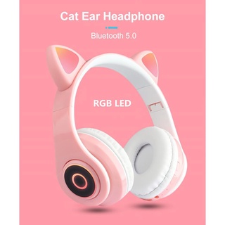 100% Original Earphone Cat Ear Headphone Bluetooth 5.0 LED Adjustable Foldable Headphones