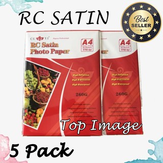 5 pack Cuyi rc satin high quality 260gsm photo paper a4