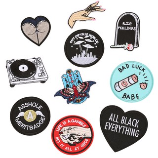 10PCS Embroidered Iron On Sew On Patches Set Badge Bag Fabric Applique Craft DIY
