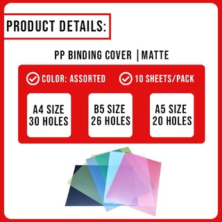 Notebooks & Papersﺴ▫10pcs Officom Binding Cover PP Matte Colored (A5 | B5 | A4)