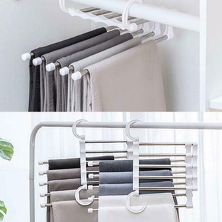 5-in-1 Pants Clothes Rack Shelves Multi-functional WardrobeS Magic Hanger