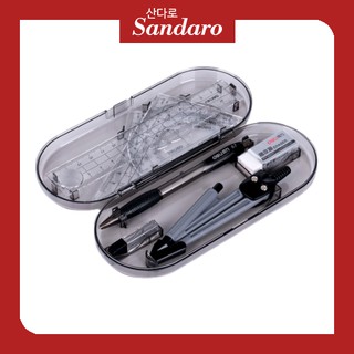 Sandaro Protractor Compass Set 7pcs with FREE case - Geometry Math School Student Station