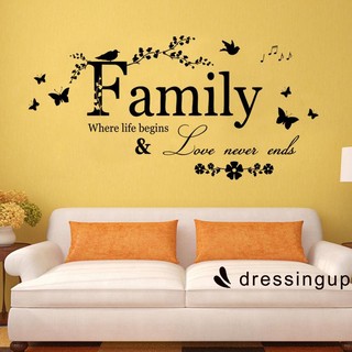 HUH-Family Where Life Begins Vinyl Wall Art Sticker Wall