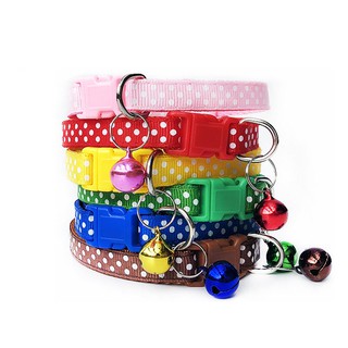 DDCCGGFASHION 1pc cat and dog collar bell dot adjustable buckle accessories