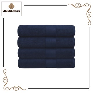 Combed Cotton Towel 70x140cm Navy Blue