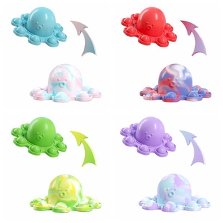 Fidget Toys Face-Changing Silicone pop it Octopus Stress Relief Toys Pop Two-Sided Octopus Backpack Keychain Anti Stress Toys