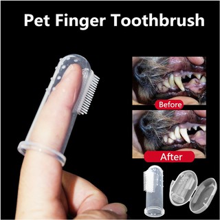Silicone Pet Finger Dog Toothbrush Safe Soft Dog Cat Puppy Brush Bad Breath Tartar Teeth Care Pet Cl