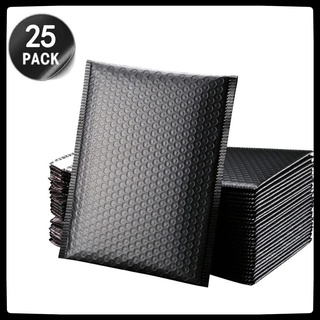 【BEST SELLER】 25Pcs 3 size Bubble Mailers Padded Envelopes Lined Poly Mailer Self Seal Black
