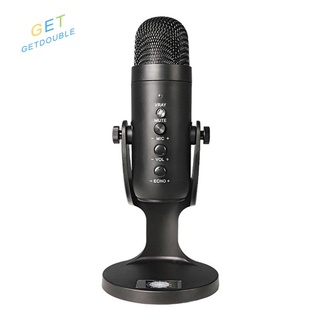 [getdouble]USB Condenser Microphone for Computer PC Mobile Phone Singing Gaming Streaming Podcasting Recording Mic with