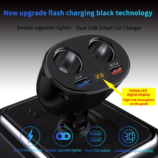 Universal 3.1A + QC3.0 USB Quick Car Charger/Socket/Fast Charging/Bluetooth with LED Display Pengecas Pantas Di Dalam Kereta