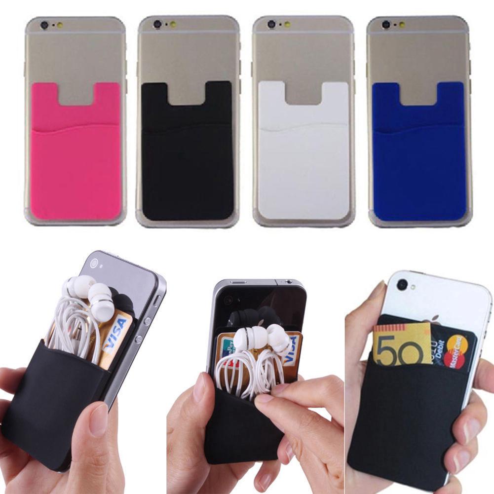 Silicone Credit Card Holder Cell Phone Wallet Pocket Sticker