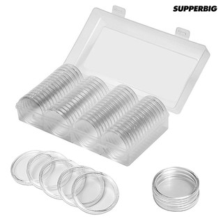 SUP 60Pcs 40mm Eagles Coin Capsules with Storage Box Container Collection Supplies