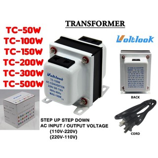 Voltlook Transformer Step Up - Step Down Auto-Switch (110V / 220V) 50 Watts to 500 Watts