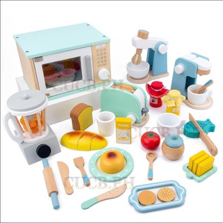Simulation wooden kitchen toys Bread machine/coffee maker/juicer/blender wooden toys