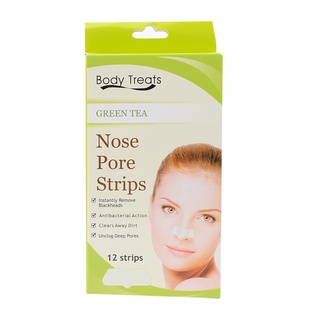 【Ready Stock】⊙❏✼Body Treats Green Tea Nose Pore Strips x12
