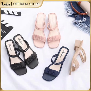【LaLa】Lala Shoes Best Seller fashion footwear Korean rubber High 2 inch Heels Sandals for women