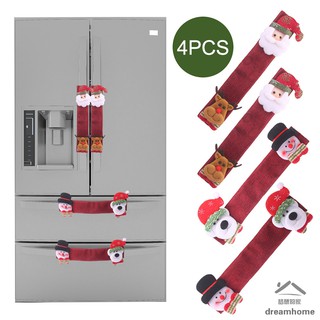 4Pcs/Set Christmas Refrigerator Door Handle Cover for Fridge Kitchen Microwave Dishwasher