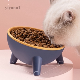 Yiyanu 1 PC 14.5*9.3cm Contrasting color cat bowl cat food bowl protection cervical spine dog bowl dog bowl anti-overturning tilt bowl pet supplies