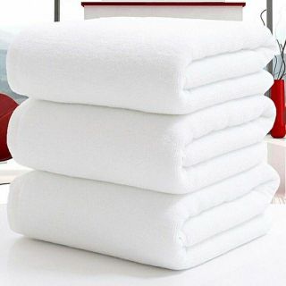 100%Cotton Thick Absorbent cotton bath #B201 Towel White (70x140cm)