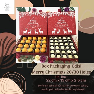 (10SET) Merry CHRISTMAS Edition BOX PACKAGING 20/30 HOLES BOX HAMPERS BOX Hamp Cake BOX PACKAGING Gift BOX HAMPERS Cake BOX Hamp Cake BOX