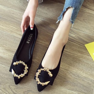 Single shoes women's summer 2021 new all-match shallow mouth pointed toe flat shoes women soft sole
