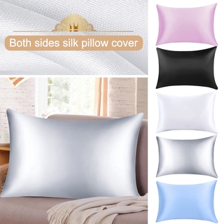 1PC Pillow Cases Silk Satin Pillow Cover Case throw Pillowcase (1)