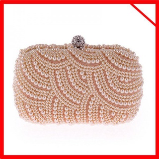 5 Colors! Women Wave Pearl Embellished Evening Clutch#China Spot# 9l13---*