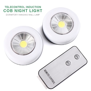 COB LED Wireless Night Light W/ Remote Control Closet Cabinet Puck Lamp White ☆gogohomemall sgH2