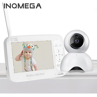 INQMEGA 5" LCD Video Baby Monitor Two-Way Audio Temperature & Sound Alarm Up To 1000ft of Range Nigh