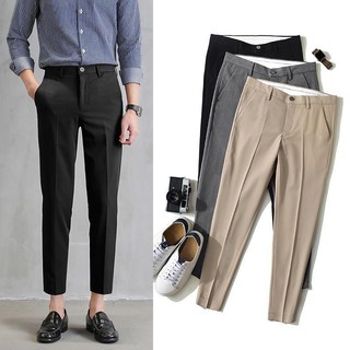 【28-40 Waistline】Ready Stock British business style Ankle Length Office Formal Pants For Men slim Fit comfortable stretch Slacks Casual Trousers