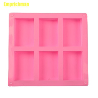 [[Emprichman]] 6 Cell Rectangular Silicone Soap Mold For Homemade Decorative Soap Making Mould