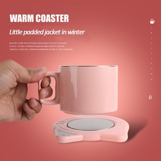 Heating Coaster Smart Timer Coffee Heater Constant Temperature 55°C Portable Non-slip Design Coaster Warmer (4)