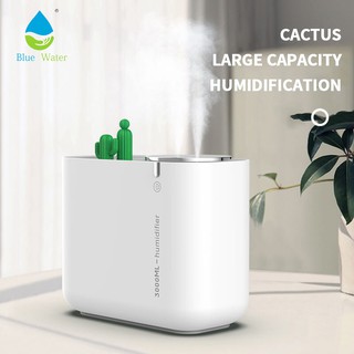 Blue Water BW202 Double Nozzle Cactus 3000ML Large Capacity Cold Mist Diffuser Aroma Air Humidifier