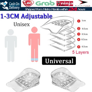 1Pair 5 Layers Silicone Gel Inserts Heel Shoes Height Increase Heel Insoles Cushion Universal (1)