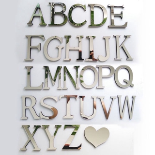 26 Letters Mirror Acrylic Wall Home Decor Wall Art Mural A-S