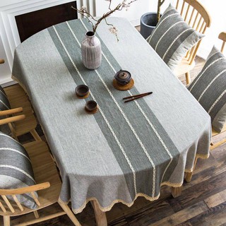 tablecloth COD table cloth Long oval tablecloth cloth art cotton linen ins wind strip simple foldable telescopic table oval table cloth household