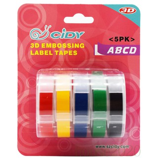 【READY STOCK】Replacement For DYMO MOTEX 3D Label Maker Manual Embossing Refill Tape Set Printer Ribbon 9mmx3m