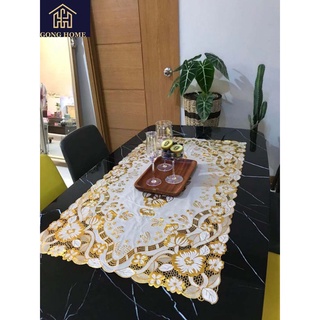 Pvc placemat gilding gold silver table cloth heat resistant non slip/table runner