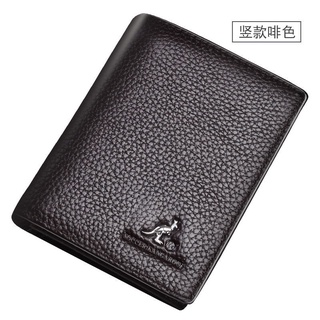 ✖Real cowhide men s short leather wallet, coin purse plus multiple card slots, zipper wallet, large-