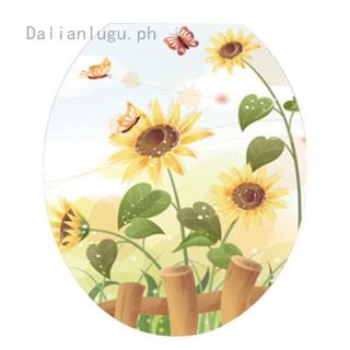 Dalianlugu Sunflower Bathroom Sticker Home Decor Toilet Lid Decoration Waterproof Toilet Stickers