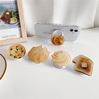 Foldable mobile phone holder with artificial bread glue, cute appearance, suitable for all mobile phones