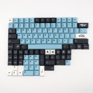 PBT Mizu Keycaps Cherry Profile Sublimation Keyboard Keycap Black Blue 118 Key Mechanical Keyboard Key Cap