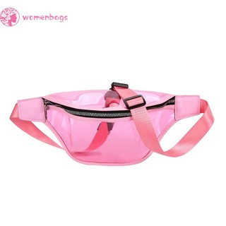 ✿WB✿Fanny Pack Transparent Waist Bag Women PVC Chest Messenger Belt Purse Pouch (9)